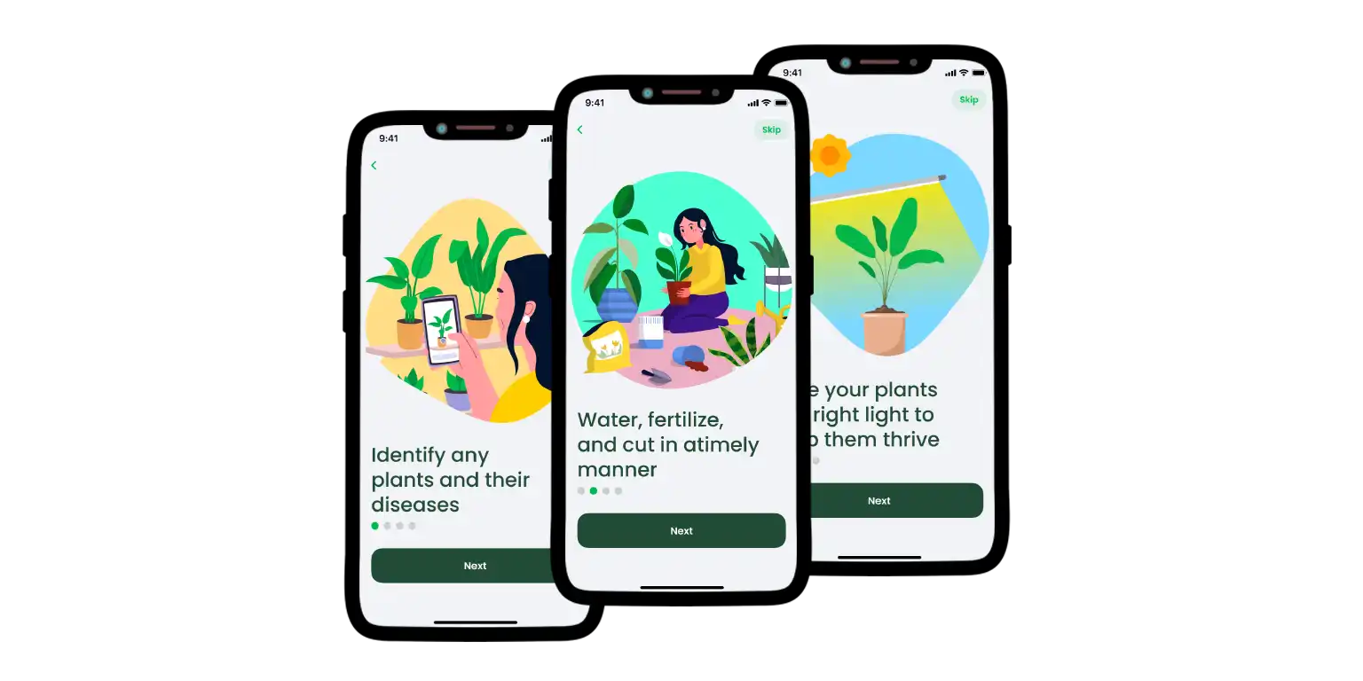 The AI Plant Finder app functions presentation.